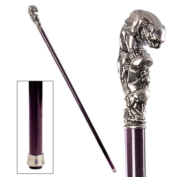Design Toscano The Padrone Collection: Mountain Lion Pewter Walking Stick PA6150